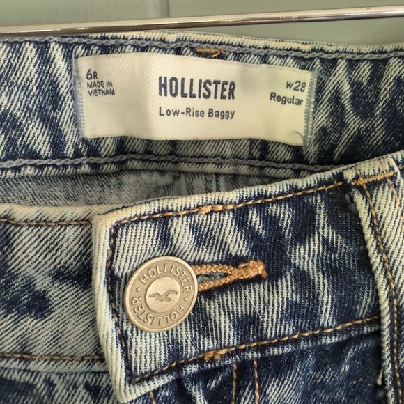 Hollister Low-Rise Baggy Jeans 6R W28 Regular 100% Cotton Y2K Skater Grunge - Picture 5 of 10